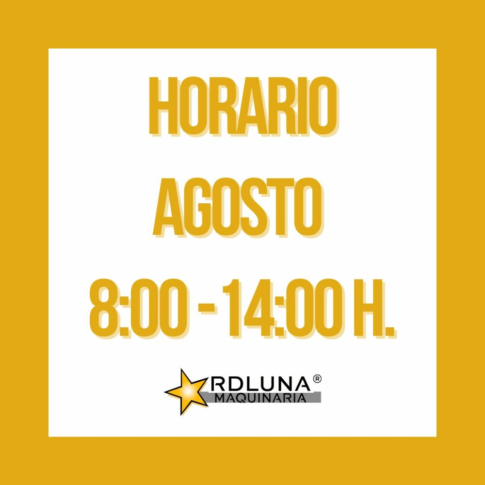 Horario de verano en RD Luna Maquinaria, Agosto 2025